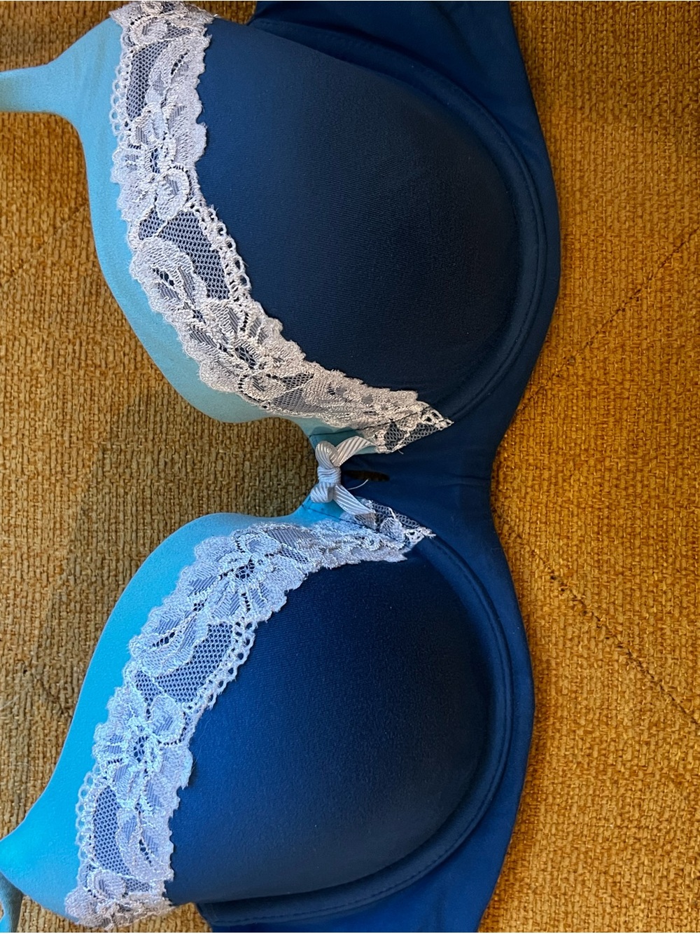 Victoria’s Secret Blue Lace-Trim Bra 32DD - Women Intimates